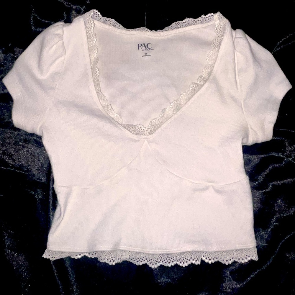white lace pacsun cropped tee
